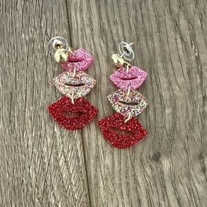 Colorful Lip Dangle Earrings